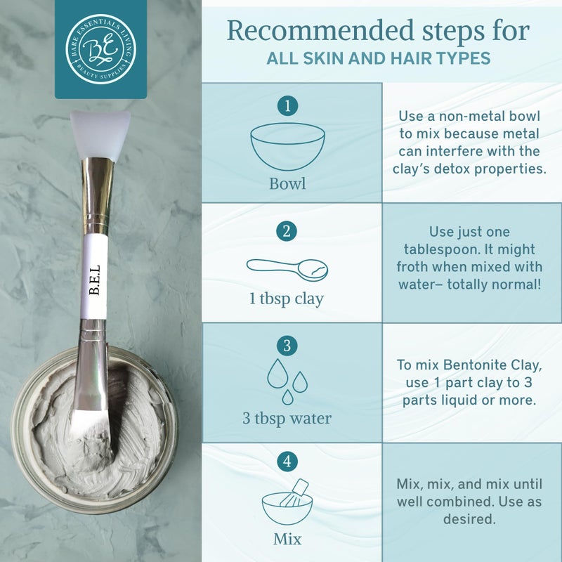 Bare Essentials Living أساسيات الحياة - مسحوق طين البنتونيت (5 أرطال) قناع طين للوجه، تطهير طين البنتونيت للبشرة، مسحوق طين لقنابل البذور، حمام تطهير، مسحوق طين تجميلي، طين بنتونيت صوديوم - مصنوع في الولايات المتحدة الأمريكية - Image 5