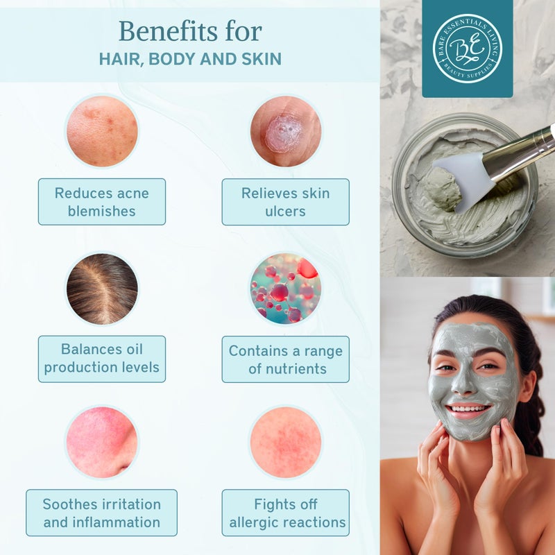 Bare Essentials Living أساسيات الحياة - مسحوق طين البنتونيت (5 أرطال) قناع طين للوجه، تطهير طين البنتونيت للبشرة، مسحوق طين لقنابل البذور، حمام تطهير، مسحوق طين تجميلي، طين بنتونيت صوديوم - مصنوع في الولايات المتحدة الأمريكية - Image 3