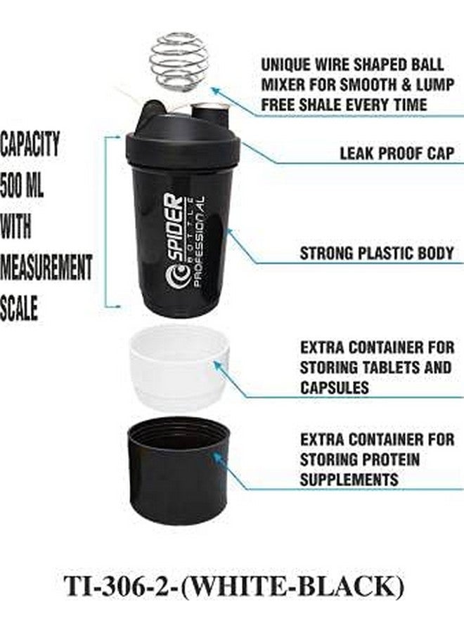 TRUE INDIAN True Indian Special Combo Pack of 2 Gym Shaker and Protein Whey/Shaker Bottle/Protein Shaker Bottle/Gym Bottle/Water Bottle/Protein Shaker (1 Gym Shaker+ 1 Whey) (White) (White) - Image 4