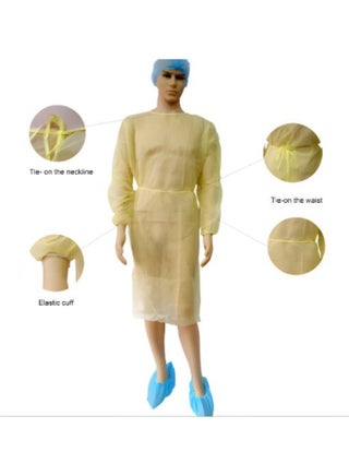 Pack of 10 Kinmed isolation gown yellow - view 2