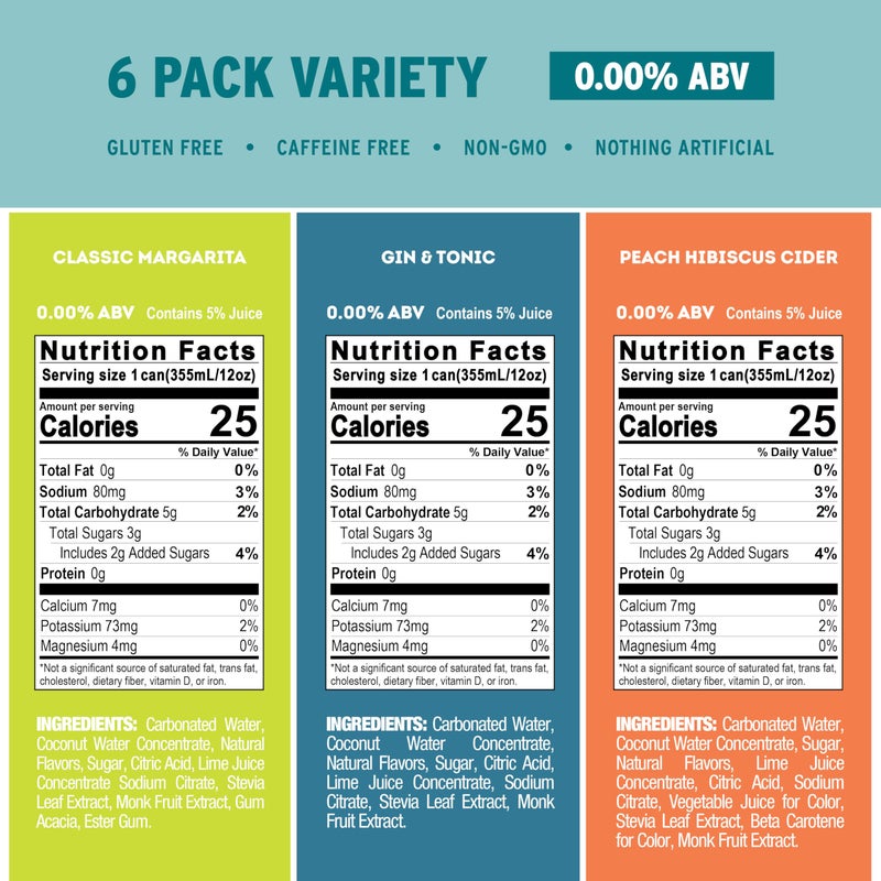 KUL MOCKS Adventure Collection - Margarita, Gin and Tonic, Peach Hibiscus Cider - Premium Non-Alcoholic Mocktail - Zero Proof Cocktail - Low Calorie, Gluten-Free, No Adaptogens, Ready to Sip - 6-Pack - Image 5