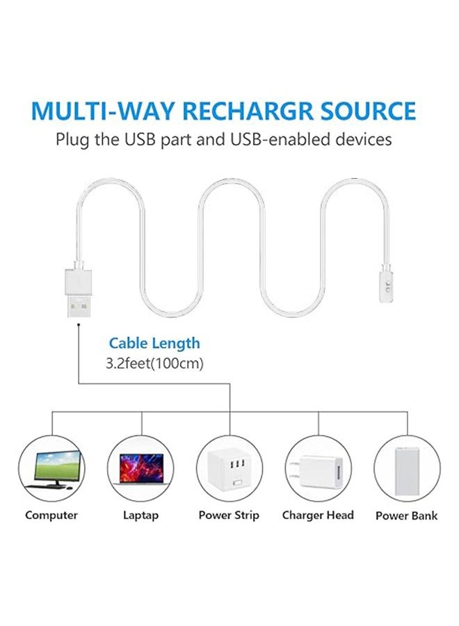Ocean 1 Pack Charger Compatible with Xiaomi Redmi Watch 2/Redmi Watch 2 Lite/Redmi Watch 3/Mi Band 7 Pro, Portable Magnetic Replacement Charging Dock with 1M USB Charge Cable Cord - White  - Image 3