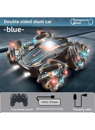 Four-wheel Drive Double-sided Stunt Drift Remote Control Car High-speed Off-road Vehicle Children's 2.4G Remote Control Stunt Car Toy-Color:Blue-double-sided Stunt Car [upgrade Wheel Lights + Music] Single Remote Control-Proportion:Chinese Color Box - pzsku/Z7155D08FC49CDFAE34FBZ/45/1745926556/be84c05e-716c-413d-944e-a847d7f00fc8
