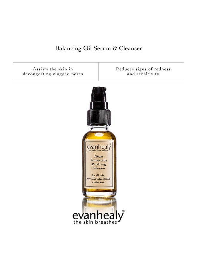 evanhealy Neem Immortelle Purifying Infusion | Facial Oil Serum & Cleanser for Congested & Sensitive Skin | Pore Minimizer Serum for Face | Balancing Ayurveda Oil For Face | Vitamin E Oil Face Serum - Image 2