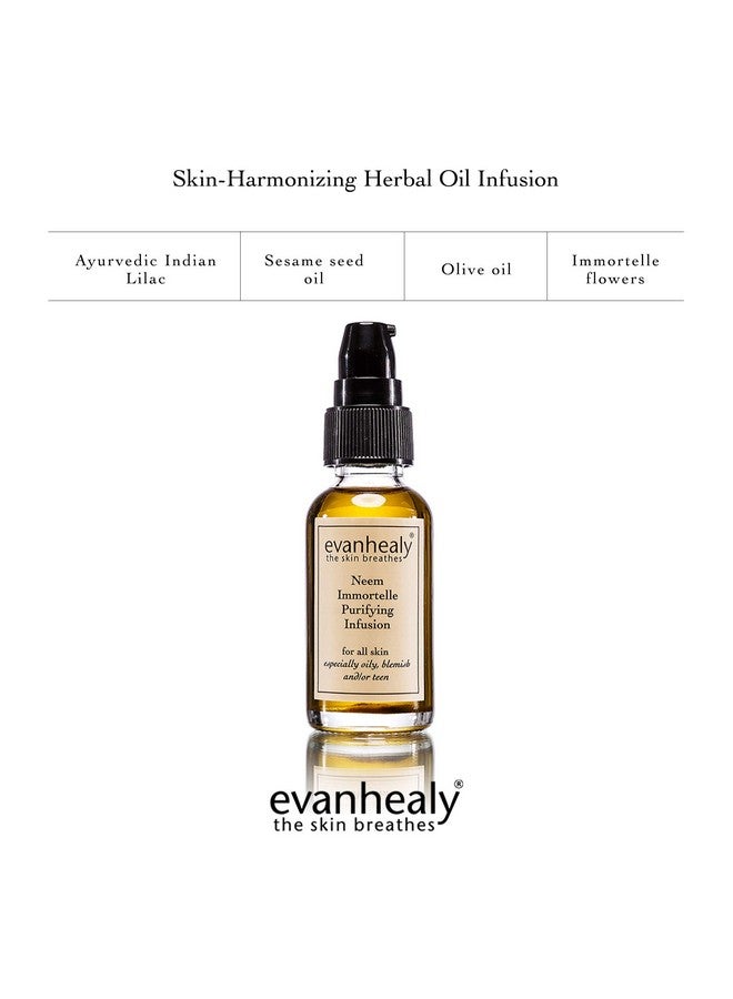 evanhealy Neem Immortelle Purifying Infusion | Facial Oil Serum & Cleanser for Congested & Sensitive Skin | Pore Minimizer Serum for Face | Balancing Ayurveda Oil For Face | Vitamin E Oil Face Serum - Image 3