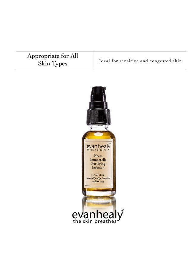 evanhealy Neem Immortelle Purifying Infusion | Facial Oil Serum & Cleanser for Congested & Sensitive Skin | Pore Minimizer Serum for Face | Balancing Ayurveda Oil For Face | Vitamin E Oil Face Serum - Image 5