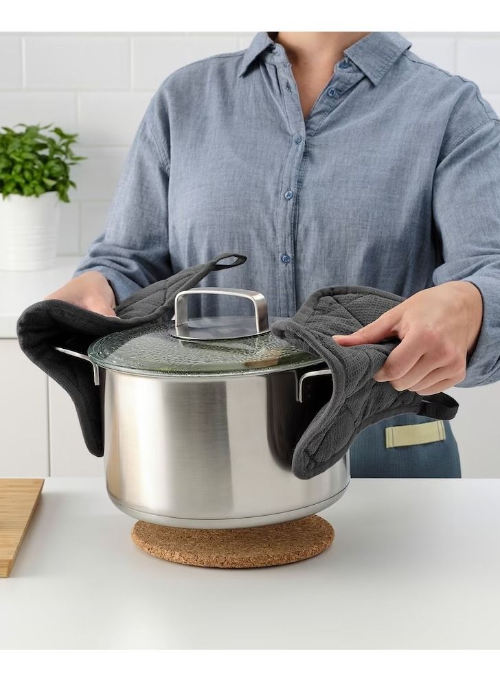 RINNIG Pot holder, grey, 21x21 cm - Image 3