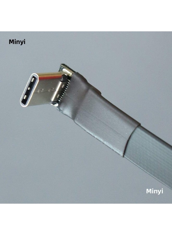USB3.1 Flat Data Soft Row Extension Cable C Revolution C Female Type-c Angle 90 Degree ADTgen2x1 10G-Color:T2B-T5B 13P-35cm  - Image 3