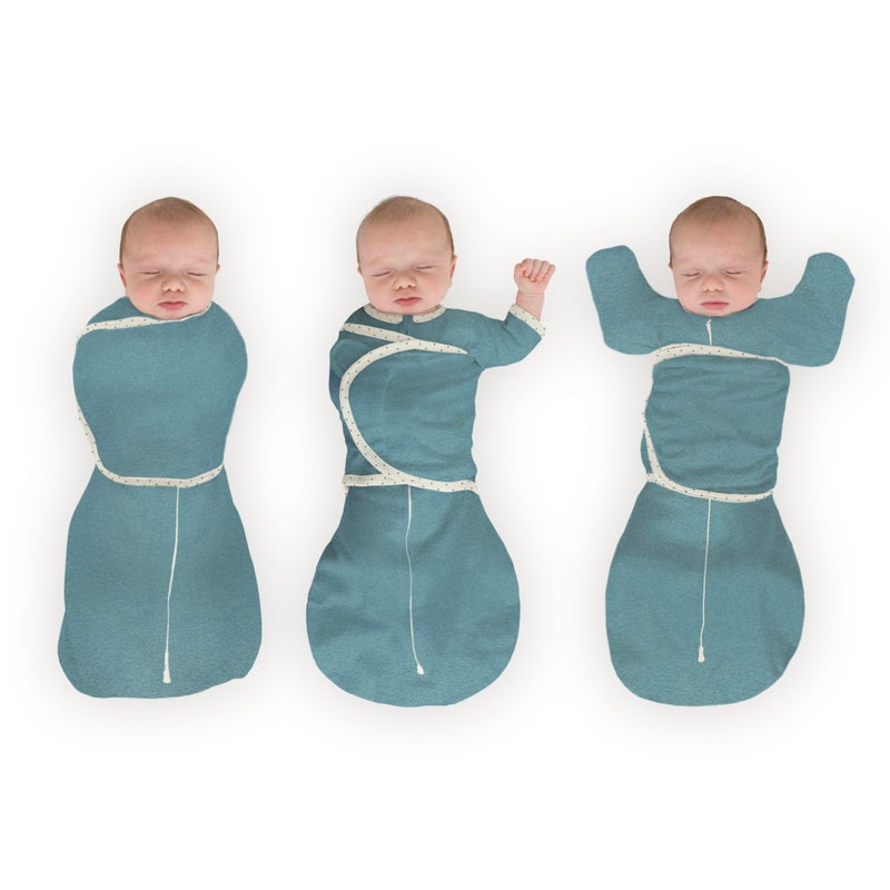 SwaddleDesigns 6Way Omni Swaddle Sack Arms Up Swaddle for Newborn More Options to Calm Startle Reflex Improves Sleep Easy Transition Baby Sleep Sack Small 03 Mo 612 lbs Heathered Teal