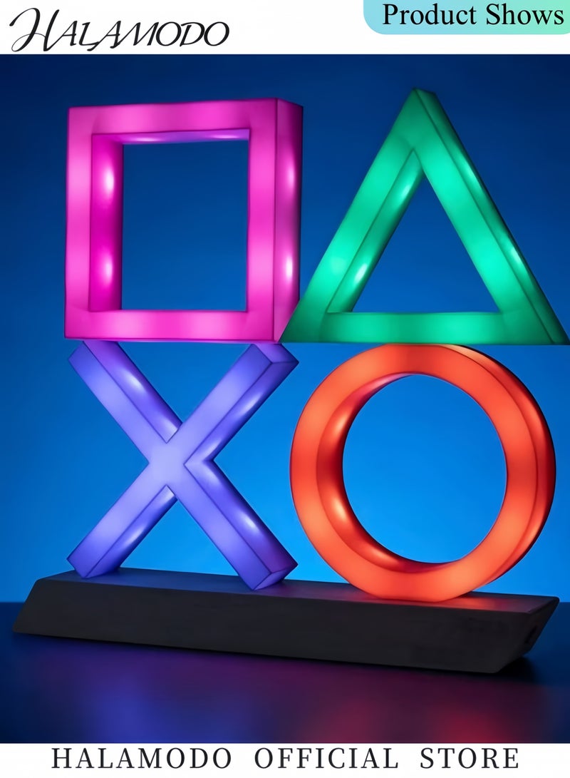 HALAMODO Playstation Heritage Icons Light   Desktop Game Room Lighting Accessories with 3 Dynamic Light Modes, Powered by USB or Batteries, Mood Lighting Office Decor - Image 2