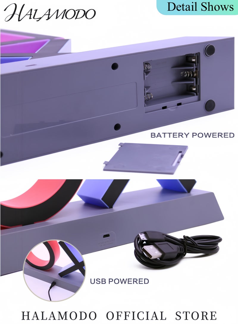 HALAMODO Playstation Heritage Icons Light   Desktop Game Room Lighting Accessories with 3 Dynamic Light Modes, Powered by USB or Batteries, Mood Lighting Office Decor - Image 4