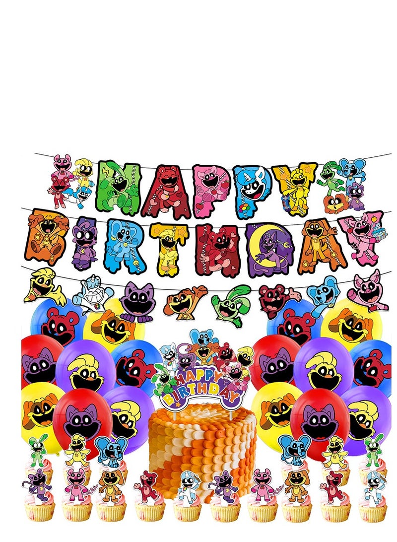 XiuWoo Smiling Critters  Birthday Party Supplies and Decorations Set, Kids Birthday Party Supplies Princess Theme Balloons Kit Perfect For Your Kids Birthday Party Decorations - Image 1