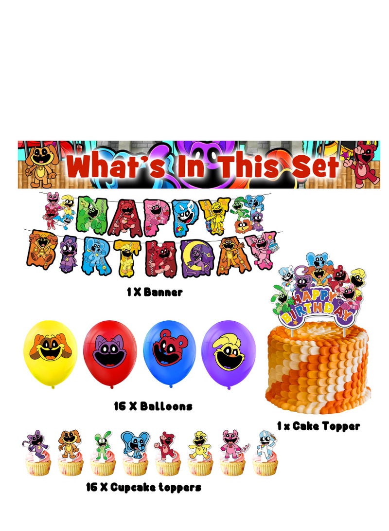 XiuWoo Smiling Critters  Birthday Party Supplies and Decorations Set, Kids Birthday Party Supplies Princess Theme Balloons Kit Perfect For Your Kids Birthday Party Decorations - Image 5