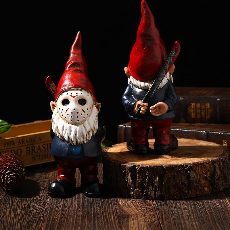 SPINNDO Garden Gnome Statue Decoration Garden Decor Horror Gnomes Boo Basket - Image 3