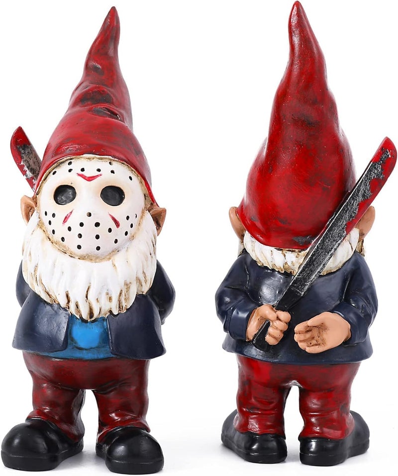 SPINNDO Garden Gnome Statue Decoration Garden Decor Horror Gnomes Boo Basket - Image 1