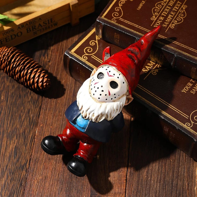 SPINNDO Garden Gnome Statue Decoration Garden Decor Horror Gnomes Boo Basket - Image 4