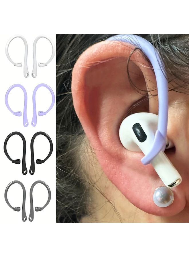 3pcs AirPods Ear Hooks Black White Pink Ergonomic Anti Slip Design - Image 2