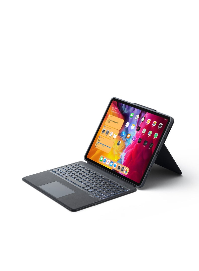 GULFLINK 500mAh Wireless Keyboard Case with TouchPad for ipad 12.9 inch 2018/2020/2021 Black - Image 2