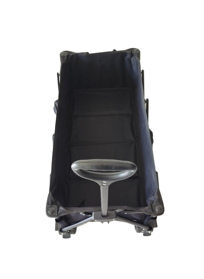 BlueFire Heavy Duty Collapsible Folding Wagon Cart with 4 PU Wheels | 180L Large Capacity Utility Cart for Outdoor Camping, Beach, Garden & Park | Portable Foldable Stroller with Waterproof Oxford Fabric - Image 4