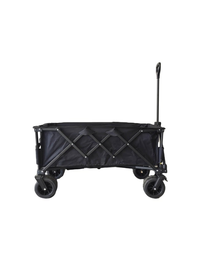 BlueFire Heavy Duty Collapsible Folding Wagon Cart with 4 PU Wheels | 180L Large Capacity Utility Cart for Outdoor Camping, Beach, Garden & Park | Portable Foldable Stroller with Waterproof Oxford Fabric - Image 3