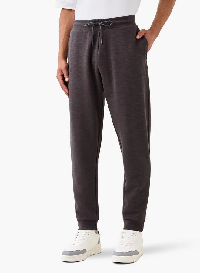 Kappa Regular Fit Logo Detail Joggers with Drawstring Closure and Pockets