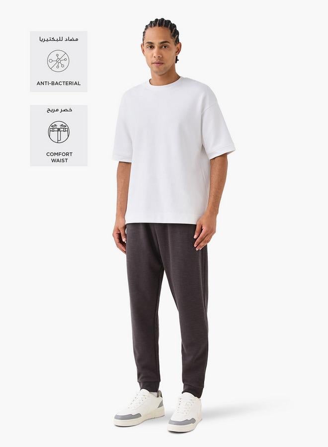 Kappa Regular Fit Logo Detail Joggers with Drawstring Closure and Pockets - Image 2