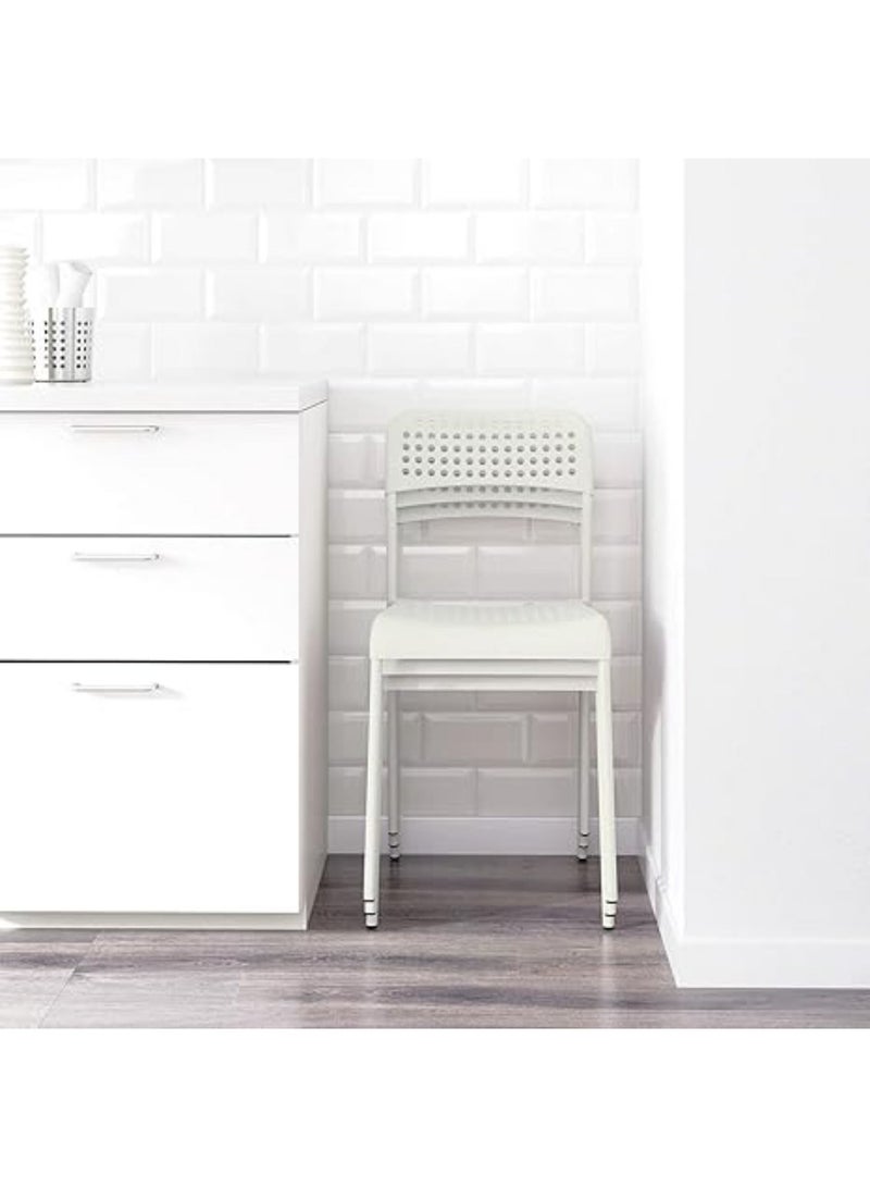طقم 2 كرسي مطبخ متعدد الاستخدامات ابيض ارجل حديد - Image 3