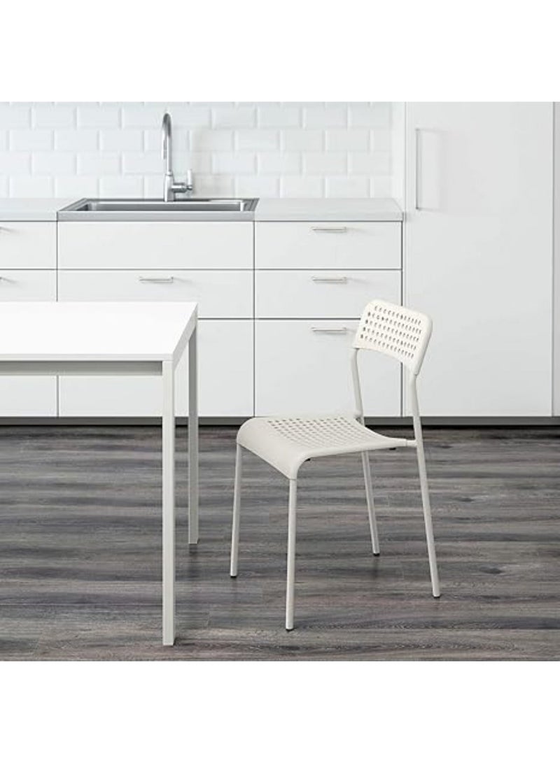 طقم 2 كرسي مطبخ متعدد الاستخدامات ابيض ارجل حديد - Image 4