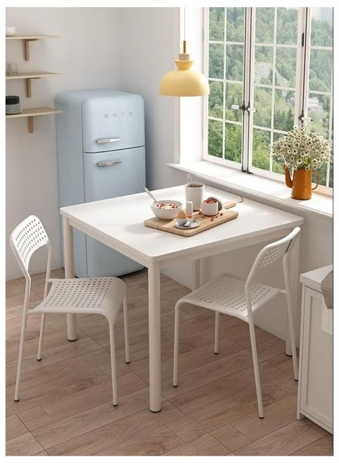 طقم 2 كرسي مطبخ متعدد الاستخدامات ابيض ارجل حديد - Image 1