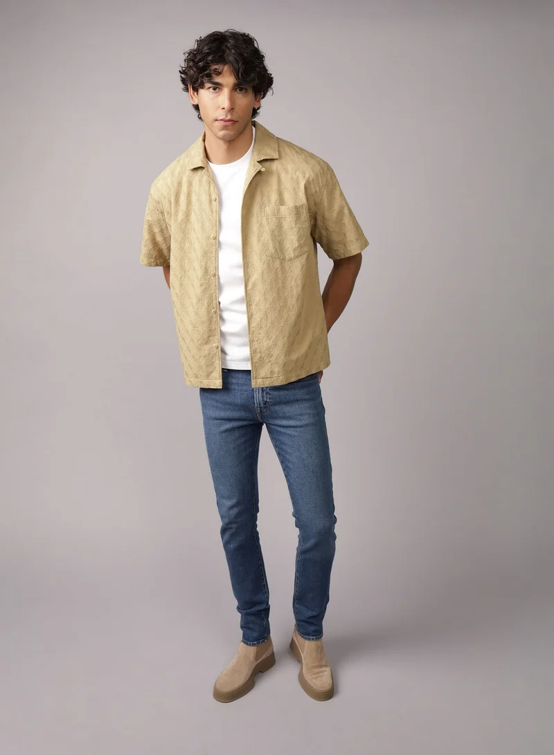 American Eagle AE Poolside Textured Button-Up Shirt