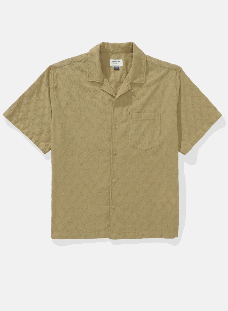 American Eagle AE Poolside Textured Button-Up Shirt