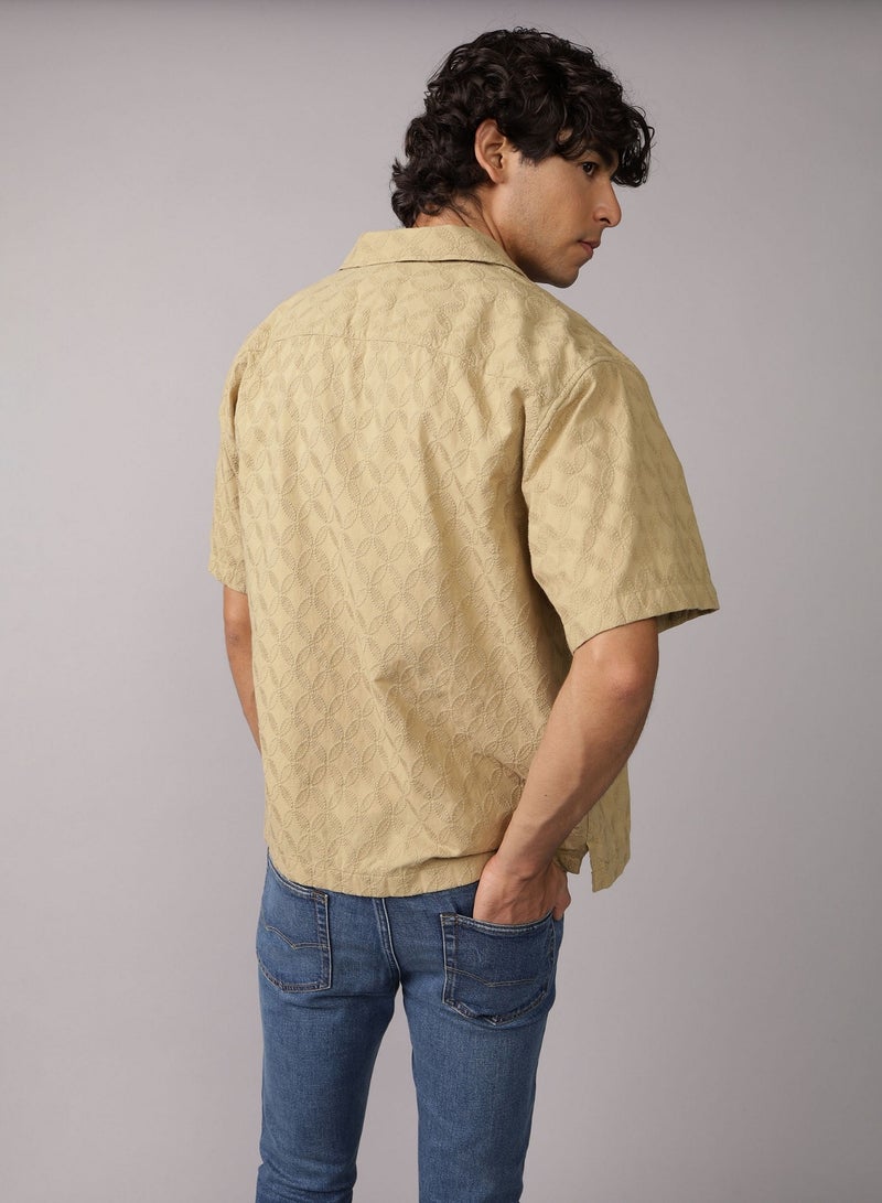 American Eagle AE Poolside Textured Button-Up Shirt - Image 3