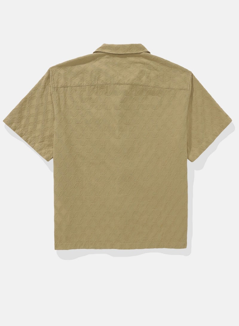 American Eagle AE Poolside Textured Button-Up Shirt - Image 4