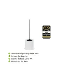 Wenko WENKO, Basic Toilet Brush, Plastic, Free Standing Home and Bathroom Brush Holder, Discreet Washroom Cleaner, 14x38x14cm, White  - Image 5