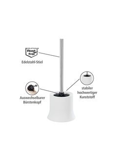 Wenko WENKO, Basic Toilet Brush, Plastic, Free Standing Home and Bathroom Brush Holder, Discreet Washroom Cleaner, 14x38x14cm, White  - Image 3