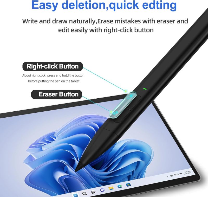 Surface Pen With High-Capacity Battery For Travel - Compact Stylus Pen For Note Taking Tablet Pen For Artists - Image 3