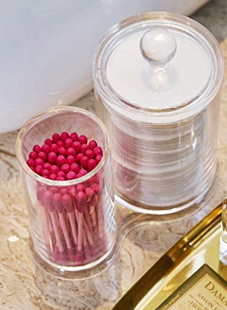 SYOSI مجموعة منظم المكياج، حاملة كرات القطن، وعاء فرز علب الحمام، حاويات المكياج، حاوية وسادات المكياج، صندوق تخزين مستحضرات التجميل في الحمام، لكرات القطن، أعواد القطن، كيو تيبس، دوائر القطن - Image 3