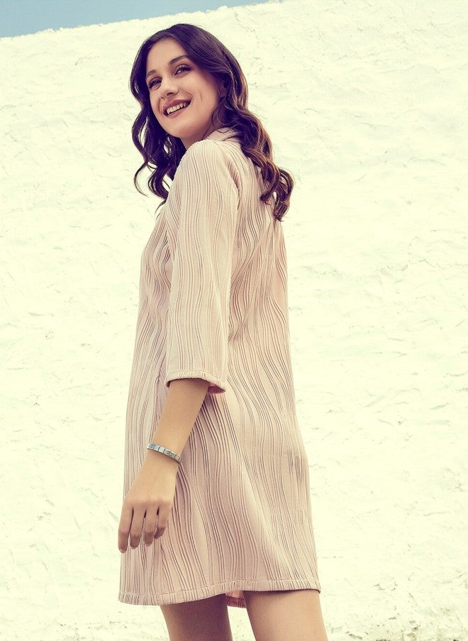 Athena فستان قميص مخطط بلون التوب للنساء - Image 4