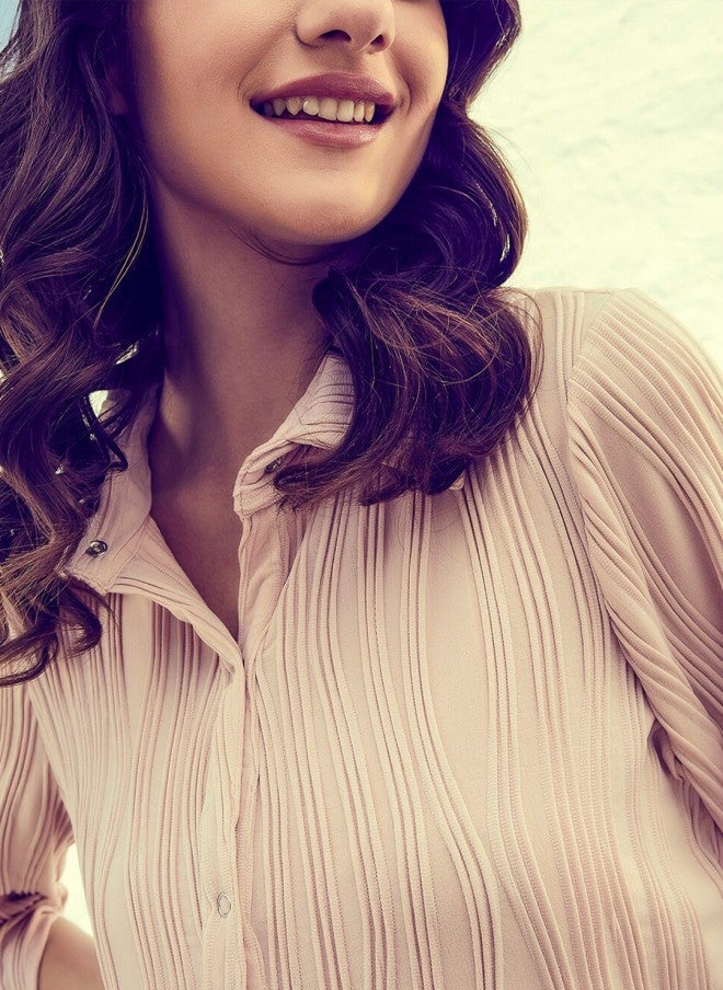 Athena فستان قميص مخطط بلون التوب للنساء - Image 2