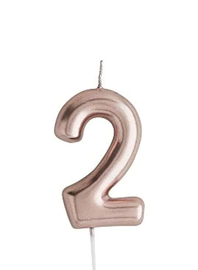 Share The Love Number Two | Rose Gold Birthday Candle - Ideal for Parties and  Birthday Celebrations