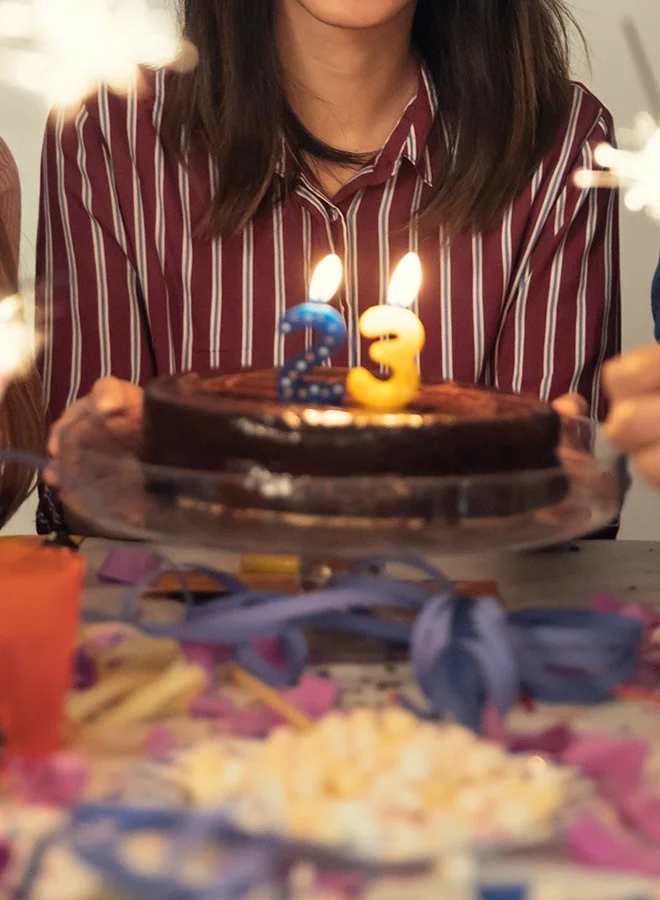 Share The Love Number Two | Rose Gold Birthday Candle - Ideal for Parties and  Birthday Celebrations