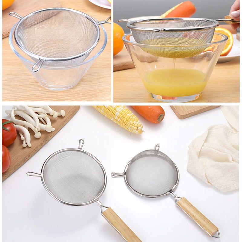 Stainless Steel Cookware Net Skimmer Mesh Ladle Fishing Leak Spoon Wooden Handle Spicy Fried Noodle Strainer Tool - Image 3