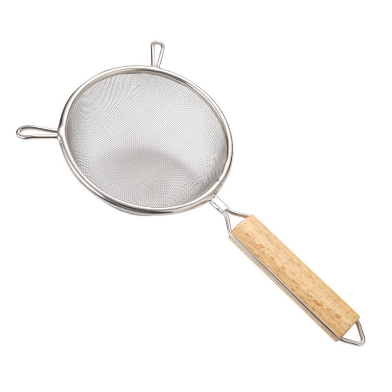 Stainless Steel Cookware Net Skimmer Mesh Ladle Fishing Leak Spoon Wooden Handle Spicy Fried Noodle Strainer Tool - Image 1