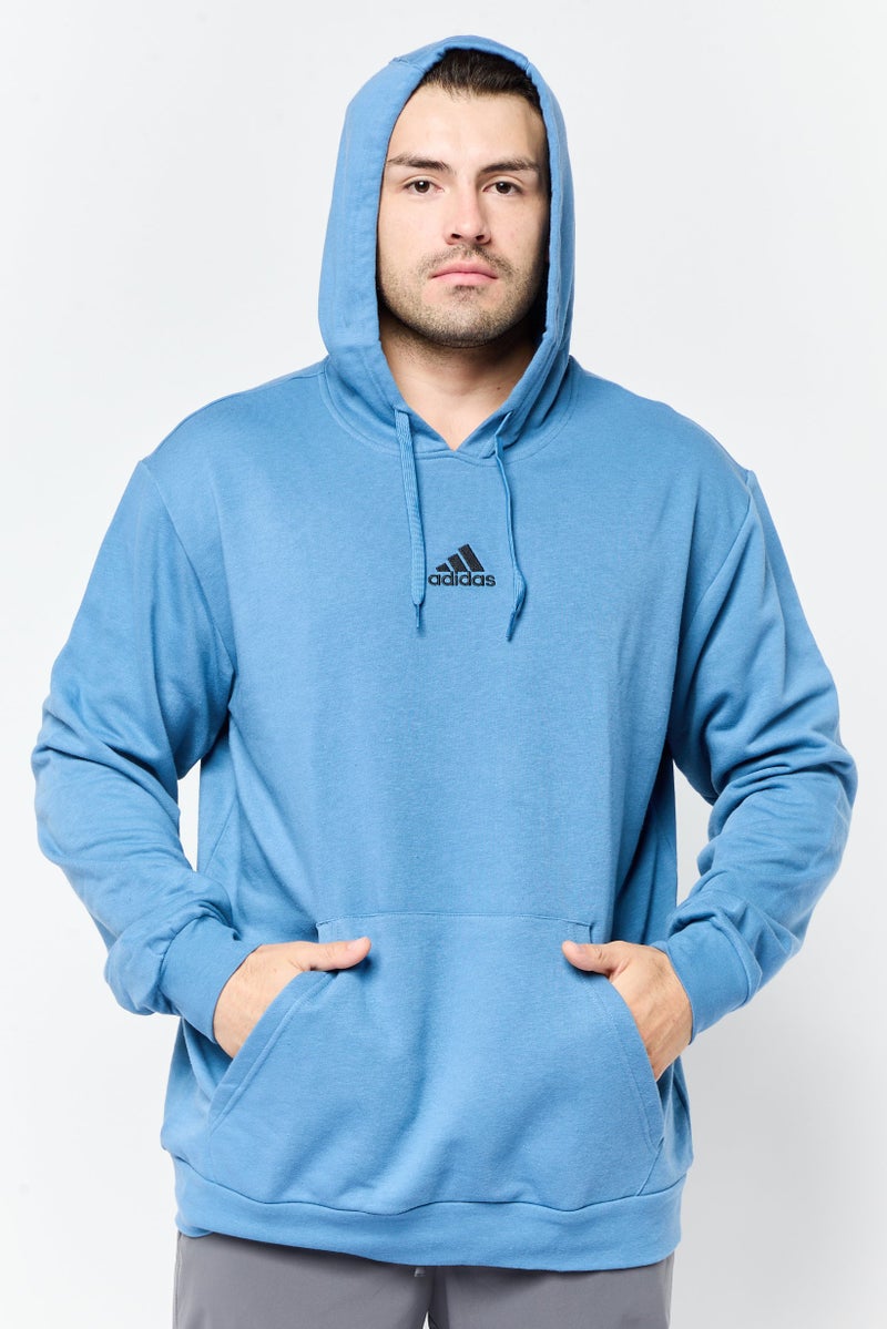 Adidas Men Sportswear Fit Long Sleeve Outdoor Hoodie, Blue  - Image 1