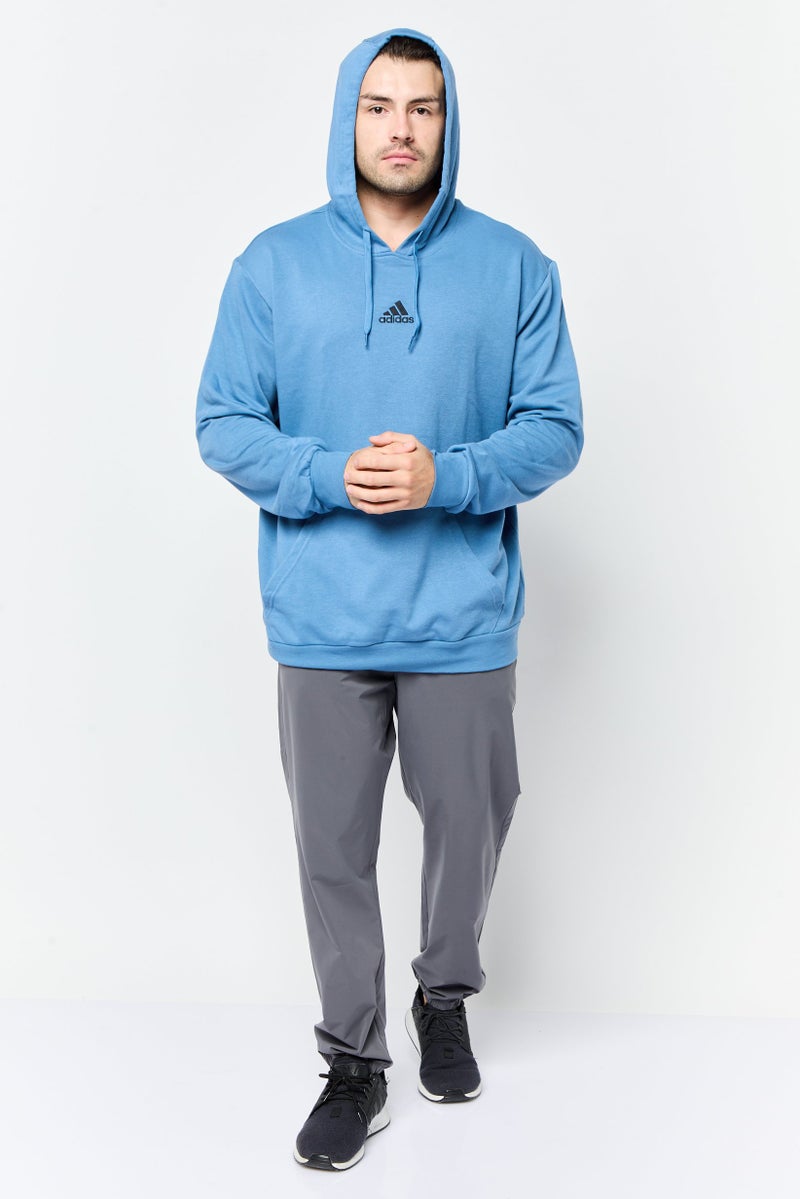 Adidas Men Sportswear Fit Long Sleeve Outdoor Hoodie, Blue  - Image 4