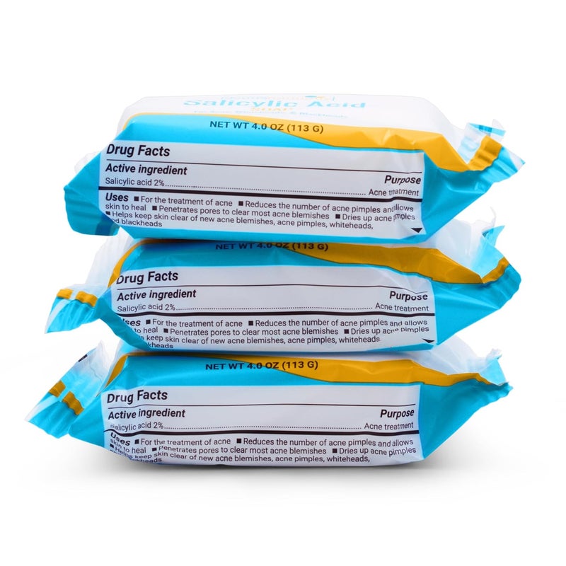 Dermaharmony 2 Salicylic Acid Body and Facial Bar Soap For Acne Whiteheads and Blackheads Three 4 oz Bars - Image 1