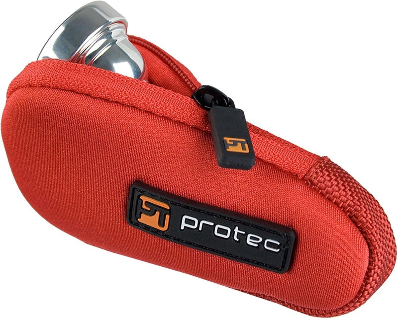 ProTec حقيبة فم نحاسية صغيرة للترومبيت/بلاستيك نيون مع إغلاق بسحاب - أحمر، طراز N203RX - Image 1