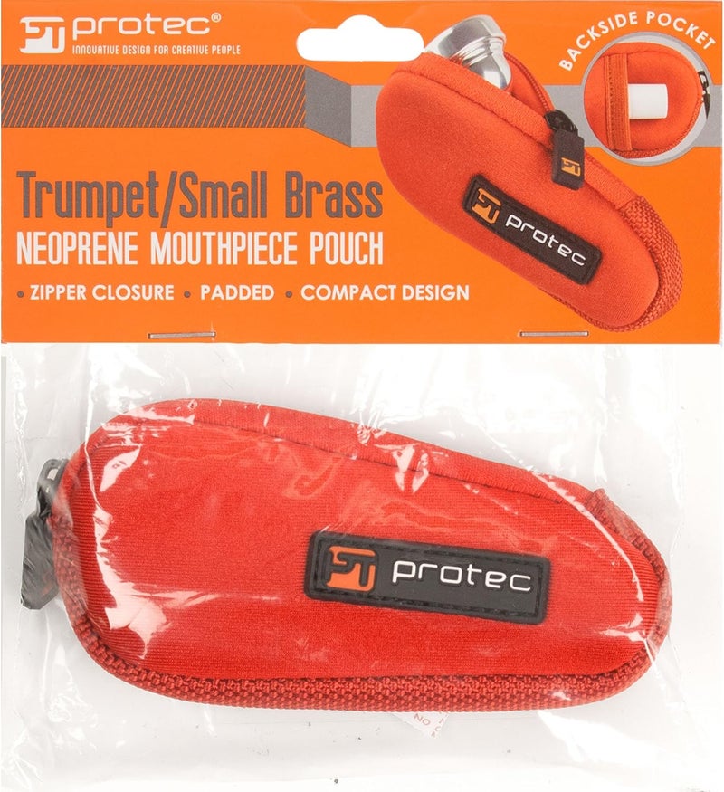 ProTec حقيبة فم نحاسية صغيرة للترومبيت/بلاستيك نيون مع إغلاق بسحاب - أحمر، طراز N203RX - Image 3