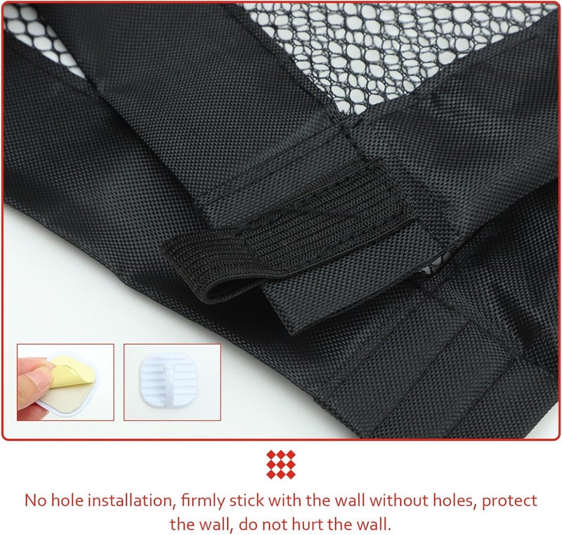 No Drilling Safety Gate Protective Fence Large Portable Black Mesh Barrier for Stairs Kitchen Balcony Wall-Friendly Installation for Pet Separation - Image 2