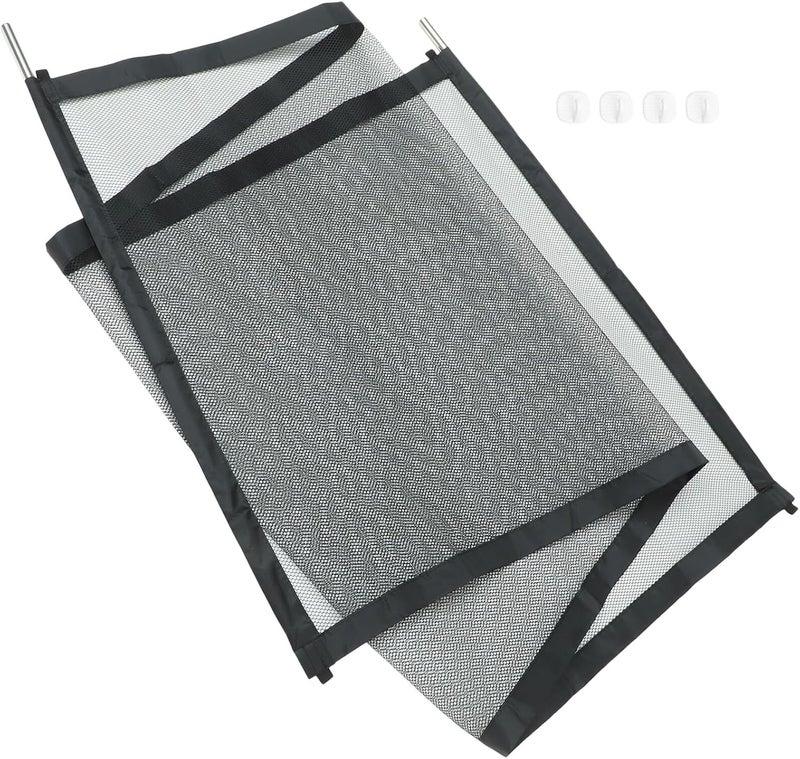 No Drilling Safety Gate Protective Fence Large Portable Black Mesh Barrier for Stairs Kitchen Balcony Wall-Friendly Installation for Pet Separation - Image 1